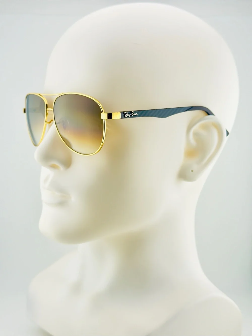 Ray-Ban Scuderia Ferrari Sunglasses RB8313M Gold Frame Brown Gradient Lenses New